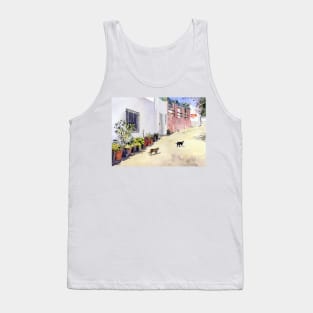 Village Street with Cats, Hortichuelas, Almeria, Spain Tank Top